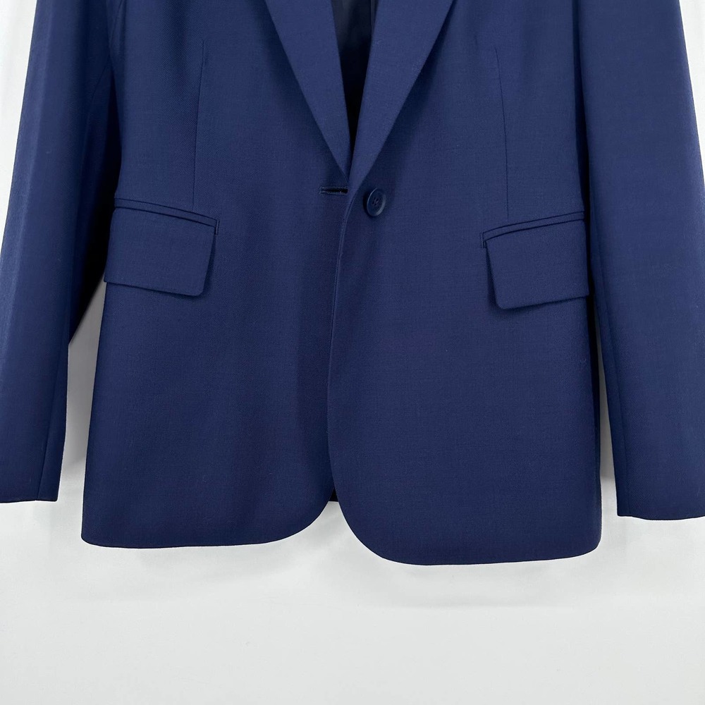 Equipment Anais Blazer Wool Blend Single Button Suit Jacket, Navy Blue - Picture 7 of 16
